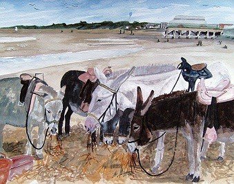 A Well-Earned Rest - Donkeys on Burnham Beach