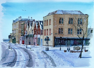 Another Flurry Begins - Pier Street in the Snow, Burnham