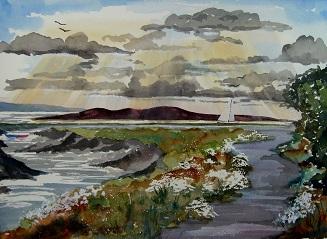 Sky, Sea & Sail - Steart Island from the River Brue Path