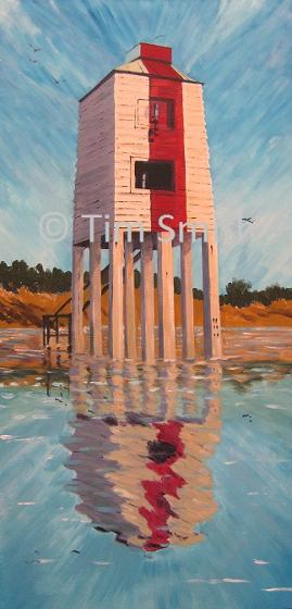 Old Faithful - The Low Lighthouse, Burnham-on-Sea - a mariner's view (Acrylic)