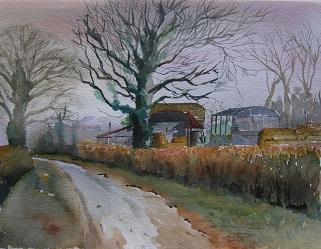 Cotswold Lane at Dusk - Nr Didmarton, Gloucestershire