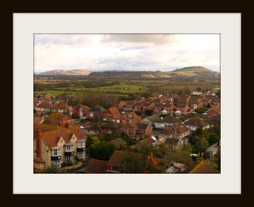 View over North Burnham towards Brent Knoll (photo)