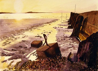 Evening Light - Steart Island from the Jetty, Burnham