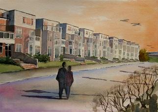 Quantock Court in Evening, Burnham's South Esplanade