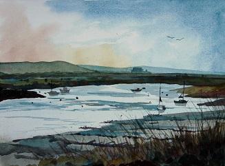 Dusk on the River Brue, Burnham