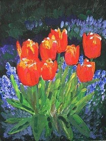 Tulips & Grape Hyacinths (Acrylic)
